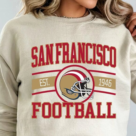 Vintage San Francisco 49ers Football Sweatshirt, Retro NFL Style 49ers Shirt Tee - Picture 1 of 2